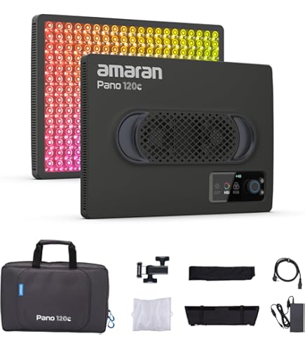 amaran Pano 60c Kit 60W RGBWW Full-Color Panel Light with 22,220